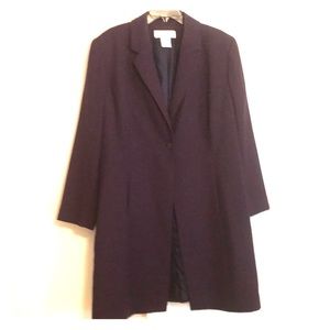 Deep eggplant, long blazer